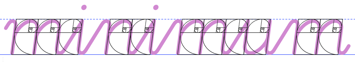 The word 'minimum' in the Cogncur font, overlaid with golden rectangles